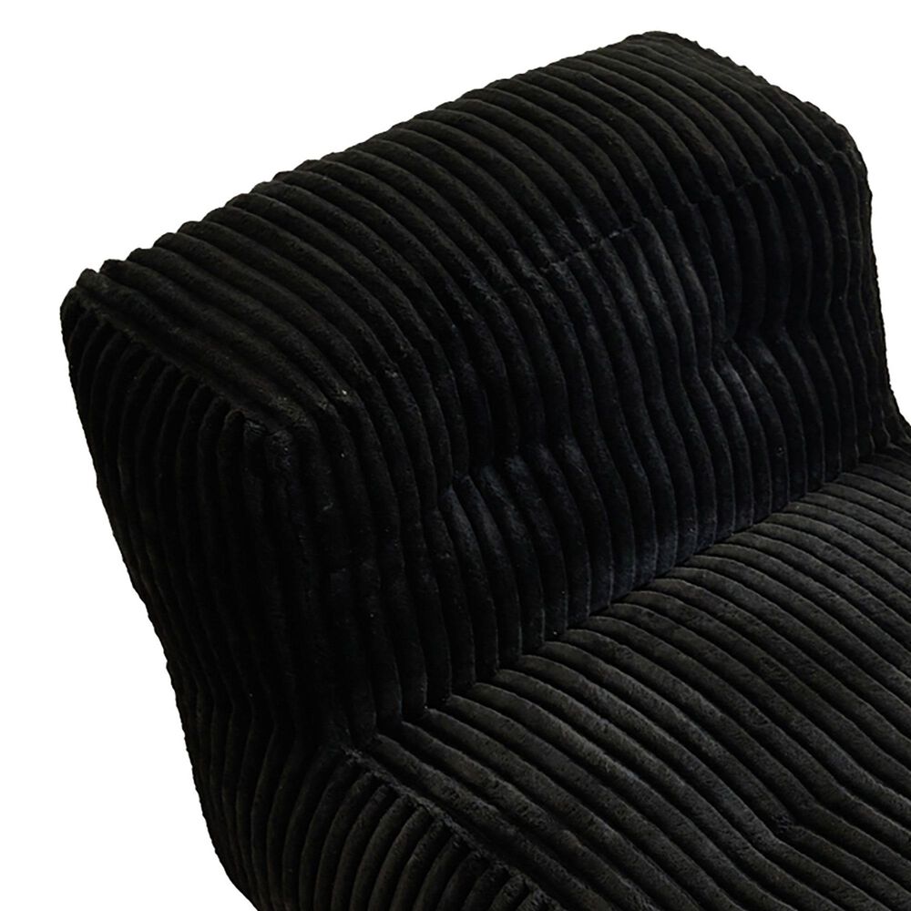 HOMLUX 2-Piece Bean Bag Chair and Ottoman in Black, , large