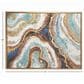 Maple and Jade 47" x 36" Enlarge Slice Geode Wall Art with Gold Frame in Blue, Brown, Teal and White, , large