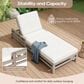 HOMLUX Patio Chaise Lounge with Square Backrest in Gray, , large
