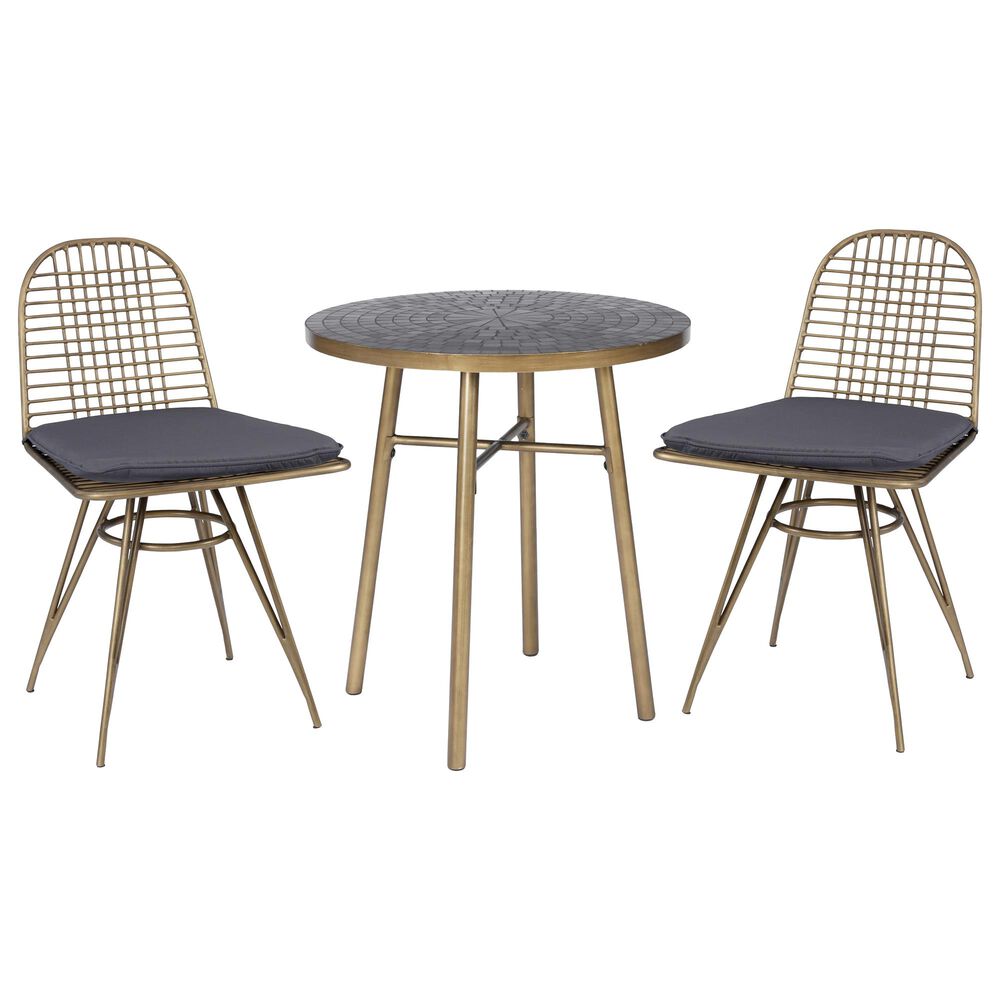 Home Styles Panama 3-Piece Bistro Set with Black Marble Top in Brown, , large