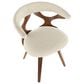 LumiSource Gardenia Swivel Arm Chair with Cream Upholstered in Walnut, , large