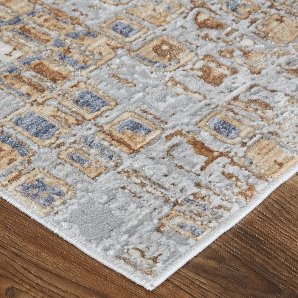 Feizy Laina Geometric 3&#39; x 12&#39; Beige and Gray Runner, , large