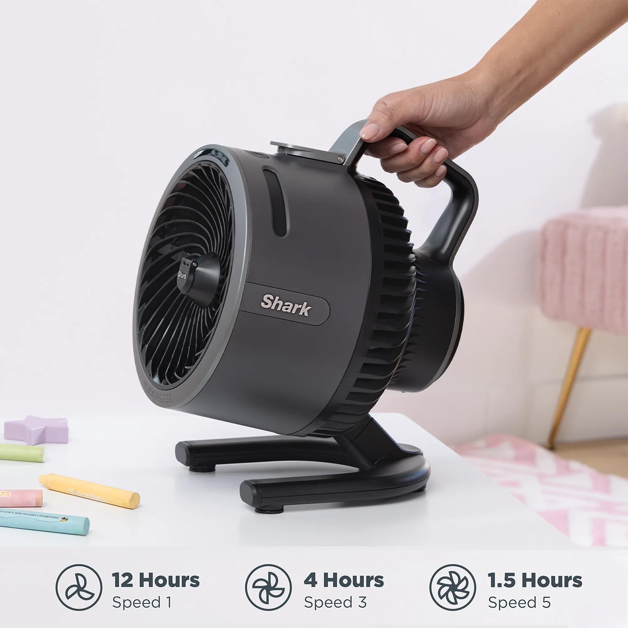 Shark FlexBreeze HydroGo Misting Portable Fan in Charcoal
