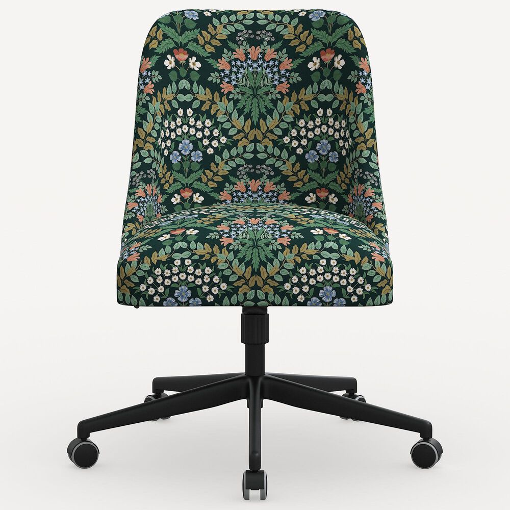 Rifle Paper Co Crafted by Cloth and Company Oxford Office Chair in Bramble Emerald, , large