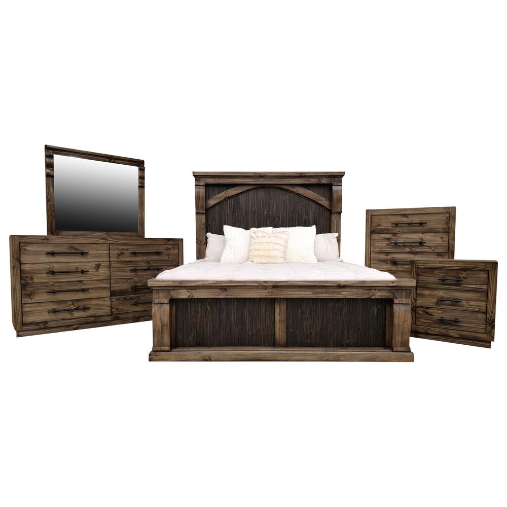 Woodland & Co Regal 5 Piece King Bedroom Set in Brown, , large