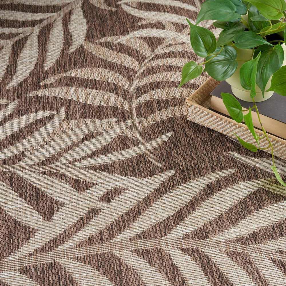 Nourison Garden Oasis Nature Mocha 5&#39; x 7&#39; Indoor/Outdoor Area Rug, , large