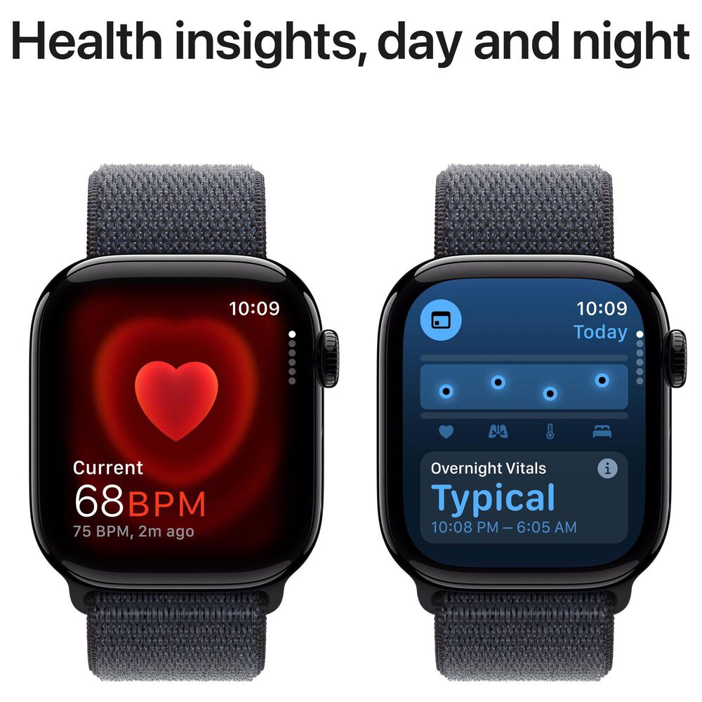 Apple Watch Series 10 GPS 42mm Jet Black Aluminum Case with Ink Sport Loop, , large