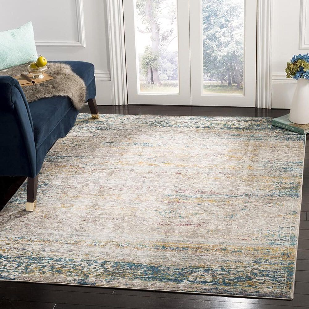 Safavieh Aria ARA156C 8&#39; x 10&#39; Cream and Blue Area Rug, , large