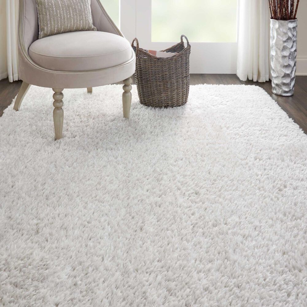 Nourison Luxe Shag LXS01 9&#39; x 12&#39; Light Grey Area Rug, , large