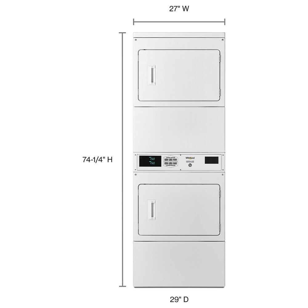 Whirlpool Commercial Electric Stack Dryer with NonCoin in White NFM