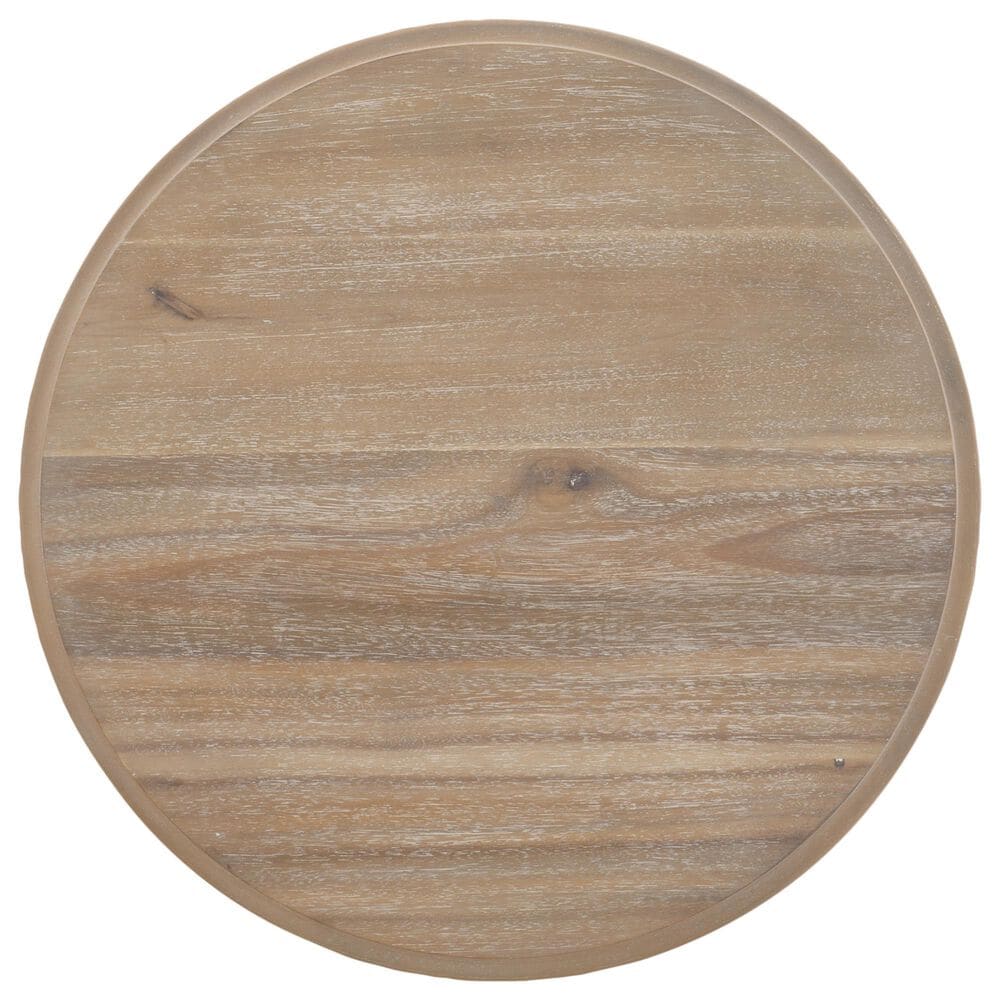 Linon Home Decor Aubert Round Side Table in Natural, , large