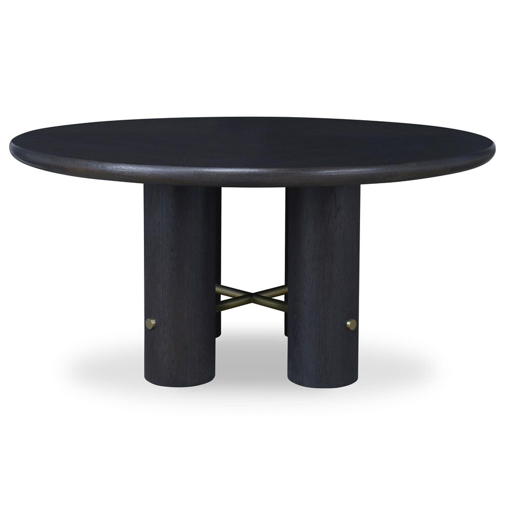 Century Cadence Dining Table in Mocha and Antique Brass Accents - Table Only, , large