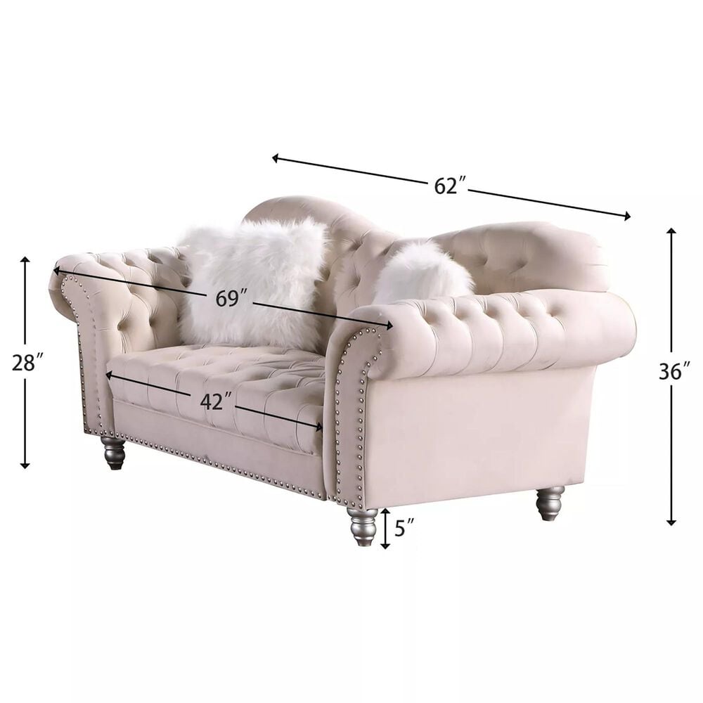 Morden Fort America Stationary Loveseat in Beige Velvet, , large
