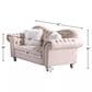 Morden Fort America Stationary Loveseat in Beige Velvet, , large