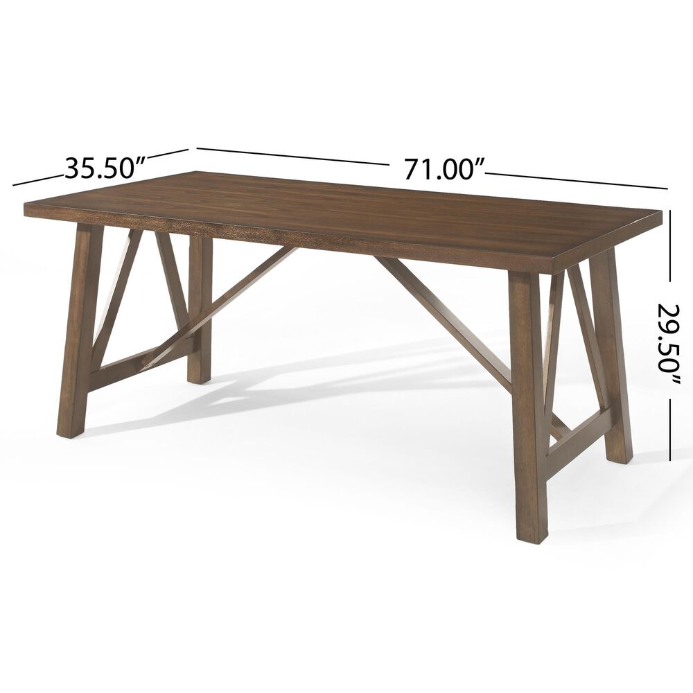 Hearth and Haven Dining Table in Antique Brown - Table Only, , large