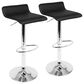Lumisource Ale Swivel Adjustable Barstool with Black Seat in Chrome (Set of 2), , large