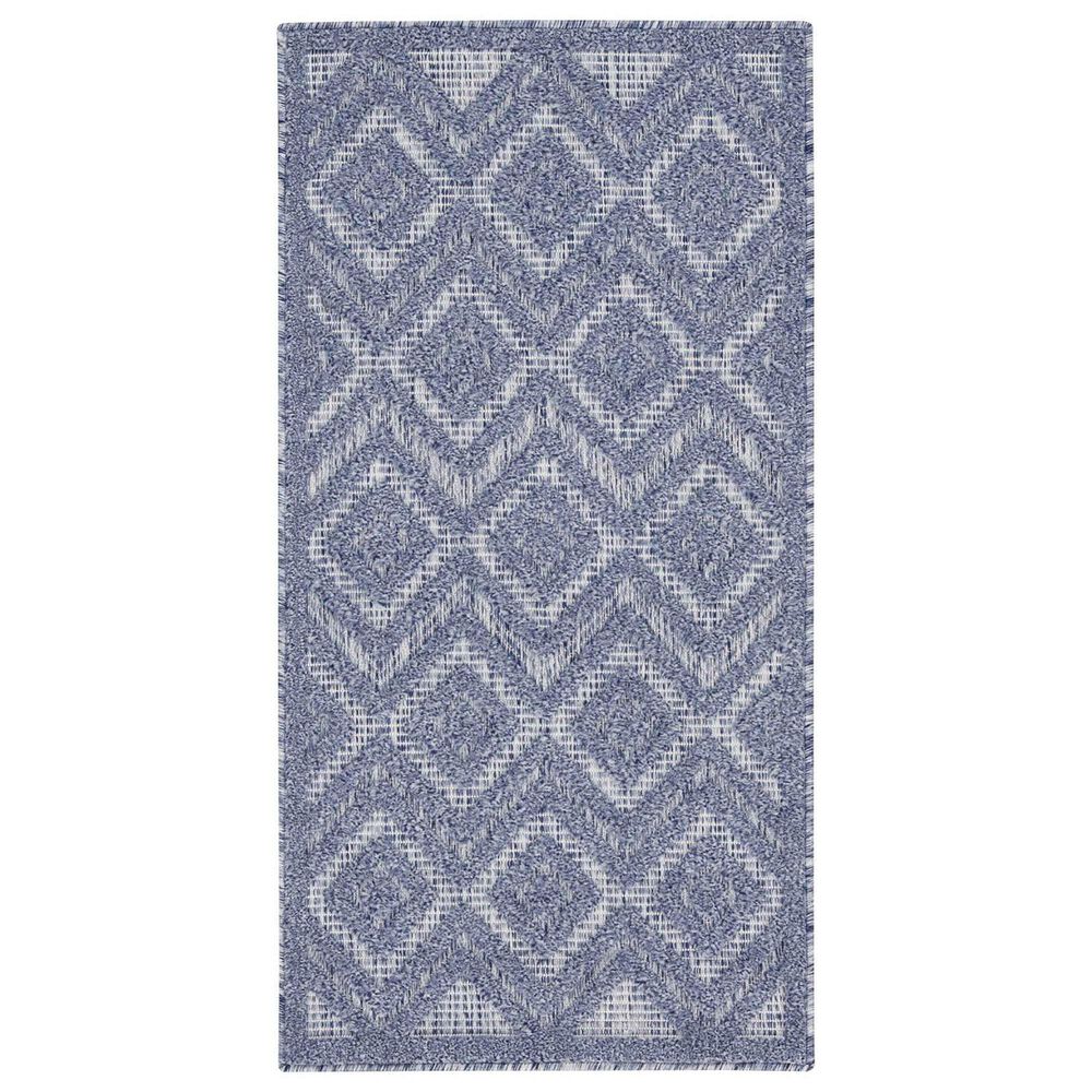 Nourison Versatile 2" x 4" Denim Blue Indoor/Outdoor Area Rug, , large