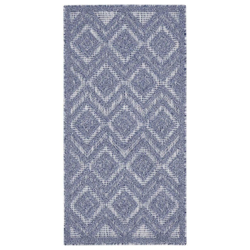 Nourison Versatile 2" x 4" Denim Blue Indoor/Outdoor Area Rug, , large
