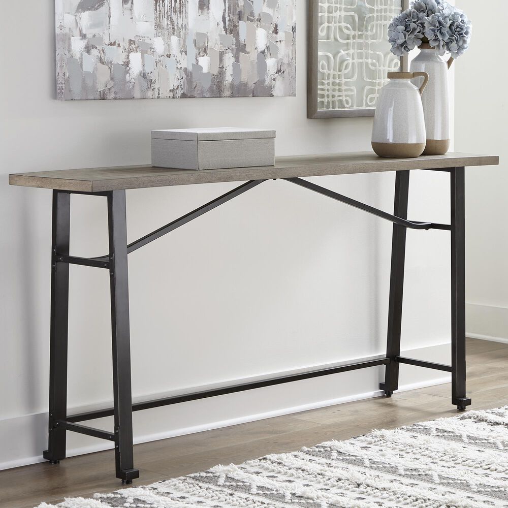 Ashley Lesterton Long Counter Table in Light Brown and Black - Table Only, , large