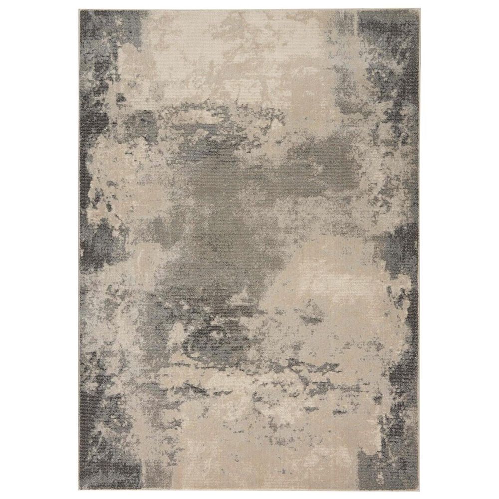 Nourison Maxell MAE13 3"10" x 5"10" Ivory and Grey Area Rug, , large