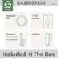 Hunter Gallegos 52" Outdoor Ceiling Fan with Light in Matte Silver, , large