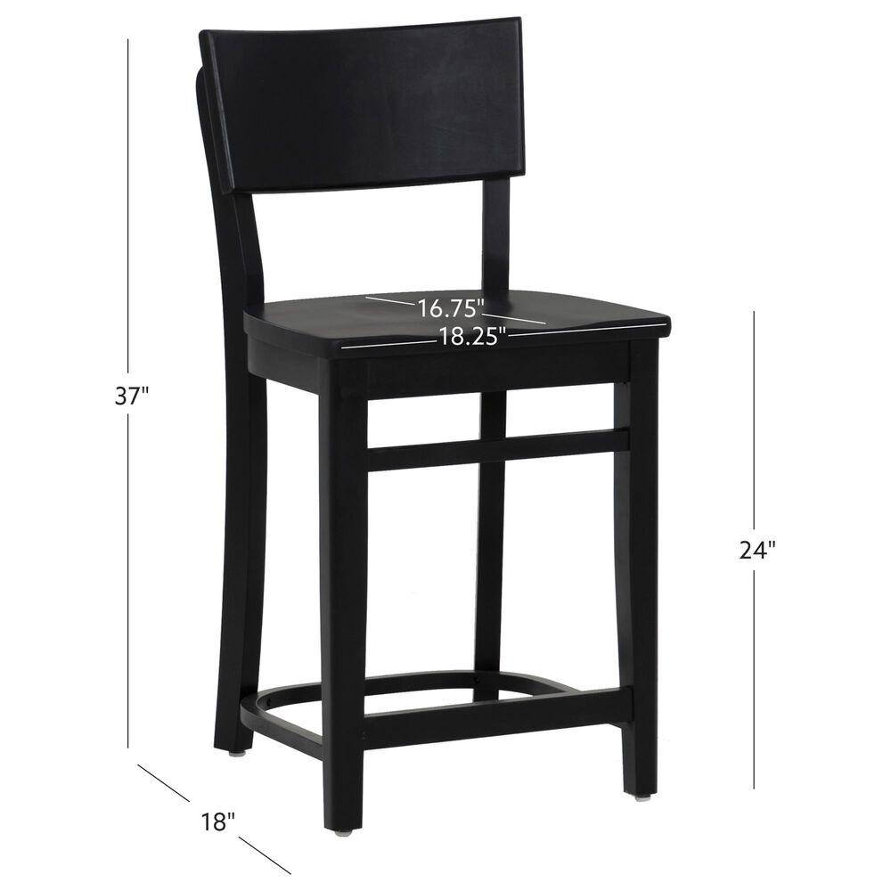 Linon Home Decor Briggs Counter Stool in Black (Set of 2), , large