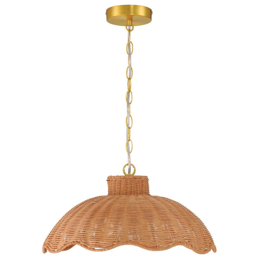 Creative Coop Penelope 1-Light Small Pendant Light with Natural Shade, , large