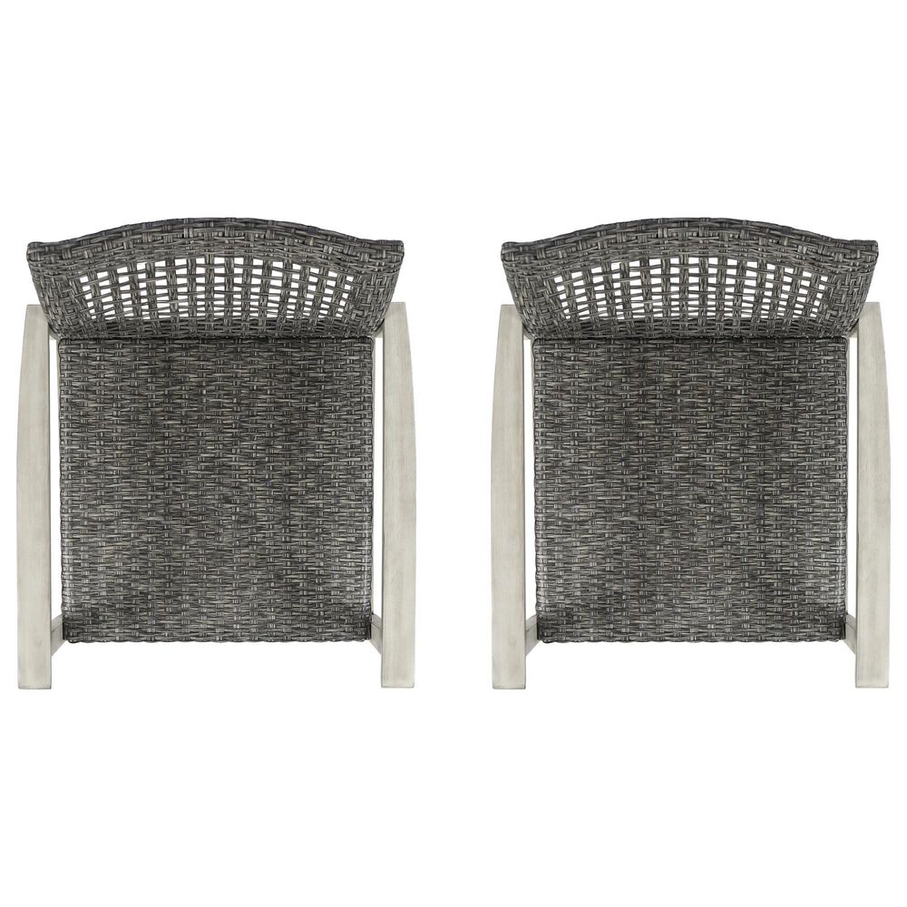 Hearth and Haven Hampton Outdoor Armchair with Wicker Seating in Black and Gray (Set of 2), , large