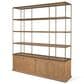 Mercana Baron 4-Door Light Wood with Gunmetal Open Shelving Unit in Brown, , large