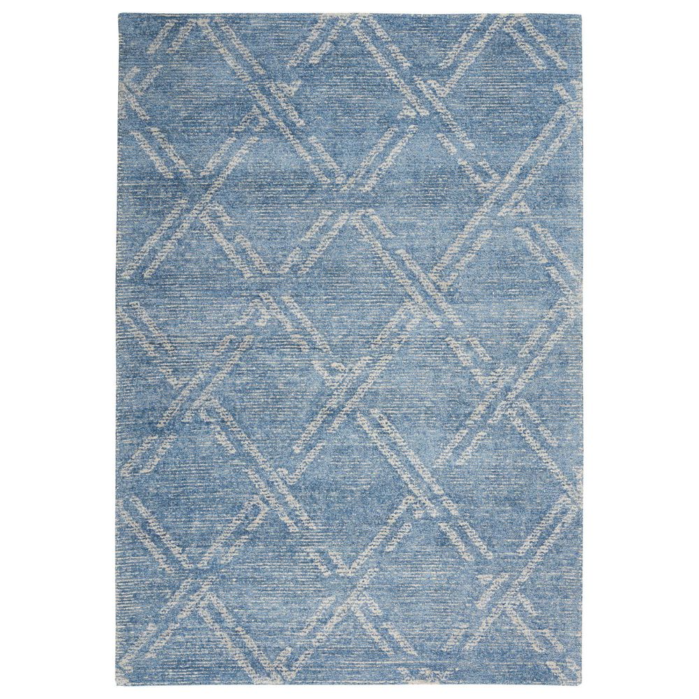 Nourison Venosa 7"9" x 9"9" Blue and Ivory Area Rug, , large