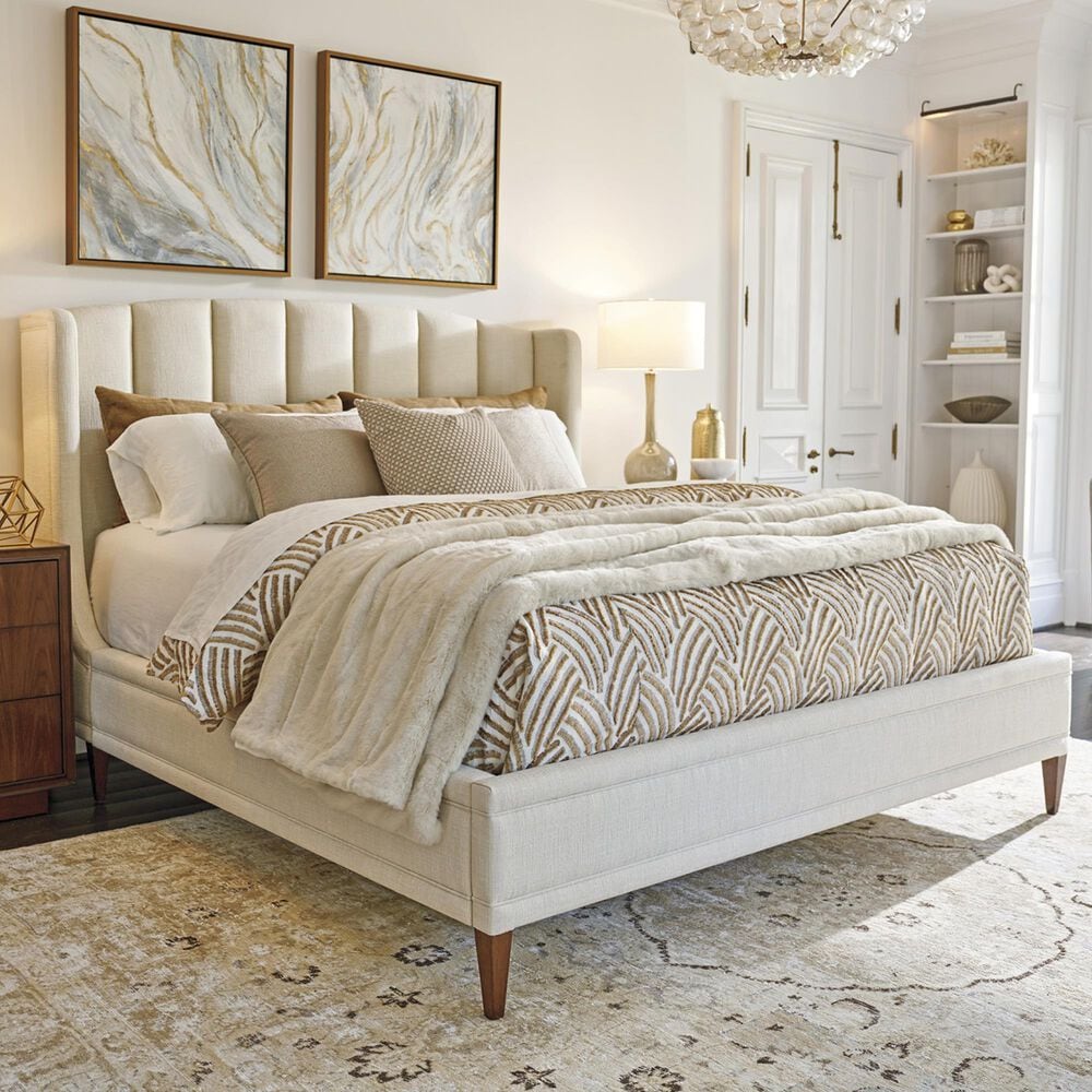 Lexington Home Brands Savoy King Upholstered Wingback Panel Bed in Chester, , large
