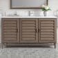 James Martin Vanities Portland 60" Single Bathroom Vanity in Whitewashed Walnut with Single Hole 3 cm White Zeus Quartz Top and Rectangular Sink, , large