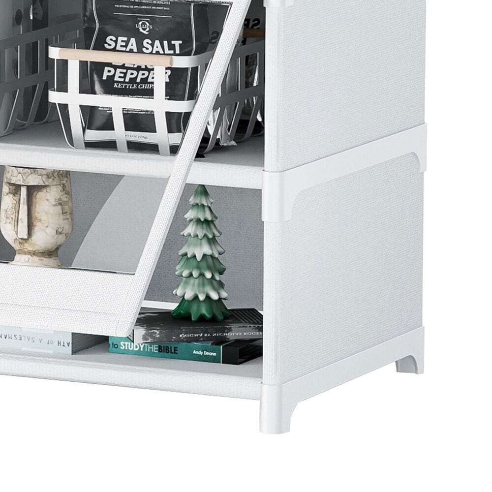 HOMLUX 3-Tier Storage Cabinet with Adjustable Shelves in White, , large