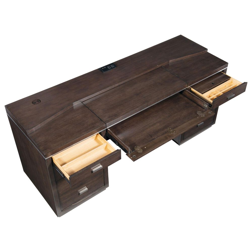 Hooker Furniture House Blend Credenza with Hutch in Dark Roast, , large
