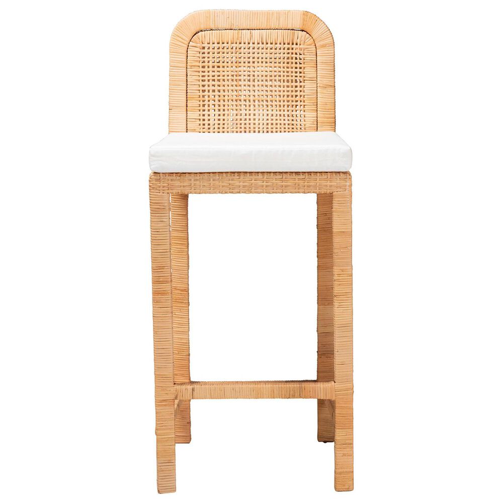 Baxton Studio Zariah Bar Stool in Natural Brown, , large