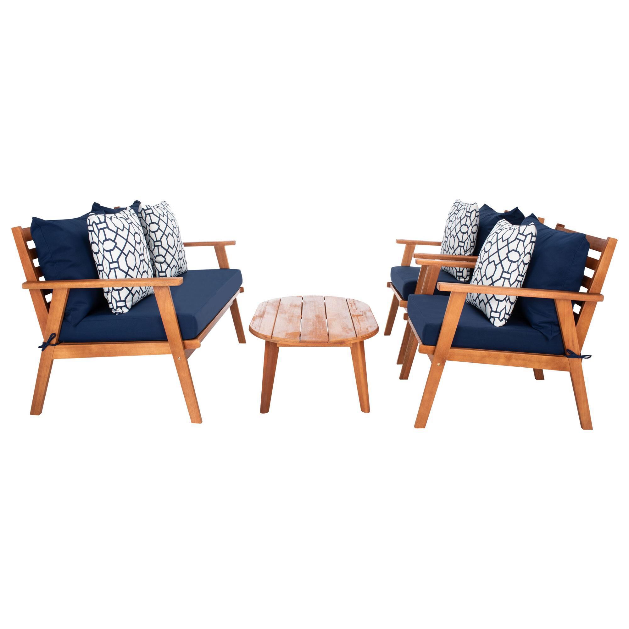 Safavieh Dagny 4 Piece Patio Living Set in Natural NFM