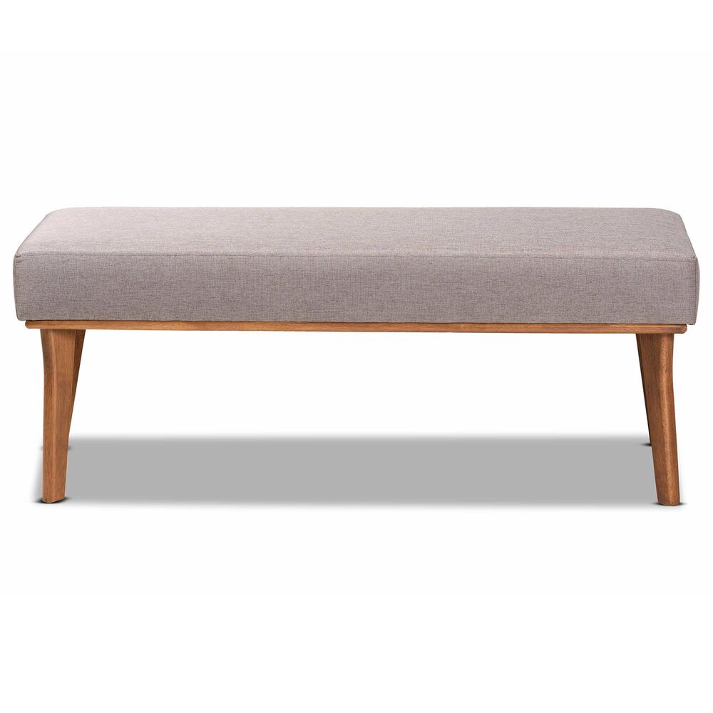 Baxton Studio Odessa Dining Bench in Walnut Brown, , large