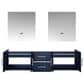 Lexora Home Geneva 72" Double Bathroom Vanity Cabinet Only in Navy Blue and 30" LED Mirrors, , large
