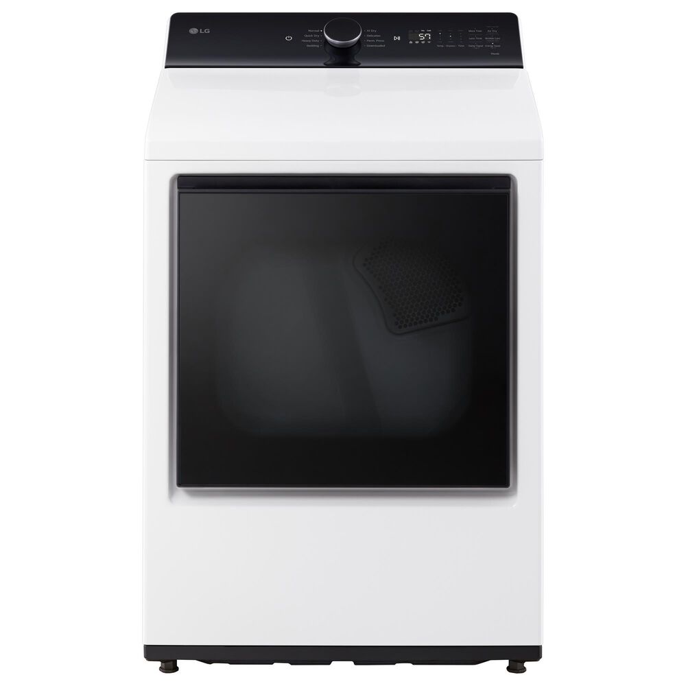 LG 7.3 Cu. Ft. Rear Control Gas Dryer with LG EasyLoad Door and AI Sensing in Alpine White, , large