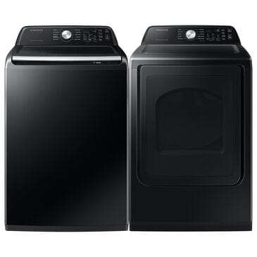 Samsung 4.6 Cu. Ft. Smart Top Load Washer and 7.4 Cu. Ft. Electric Dryer Laundry Pair in Brushed Black, , large