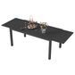 Hearth and Haven Outdoor Rectangular Dining Table with Hidden Extension Leaves in Black - Table Only, , large