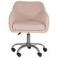 Linon Home Decor Rylen Office Chair with Pink Cushion in Silver, , large