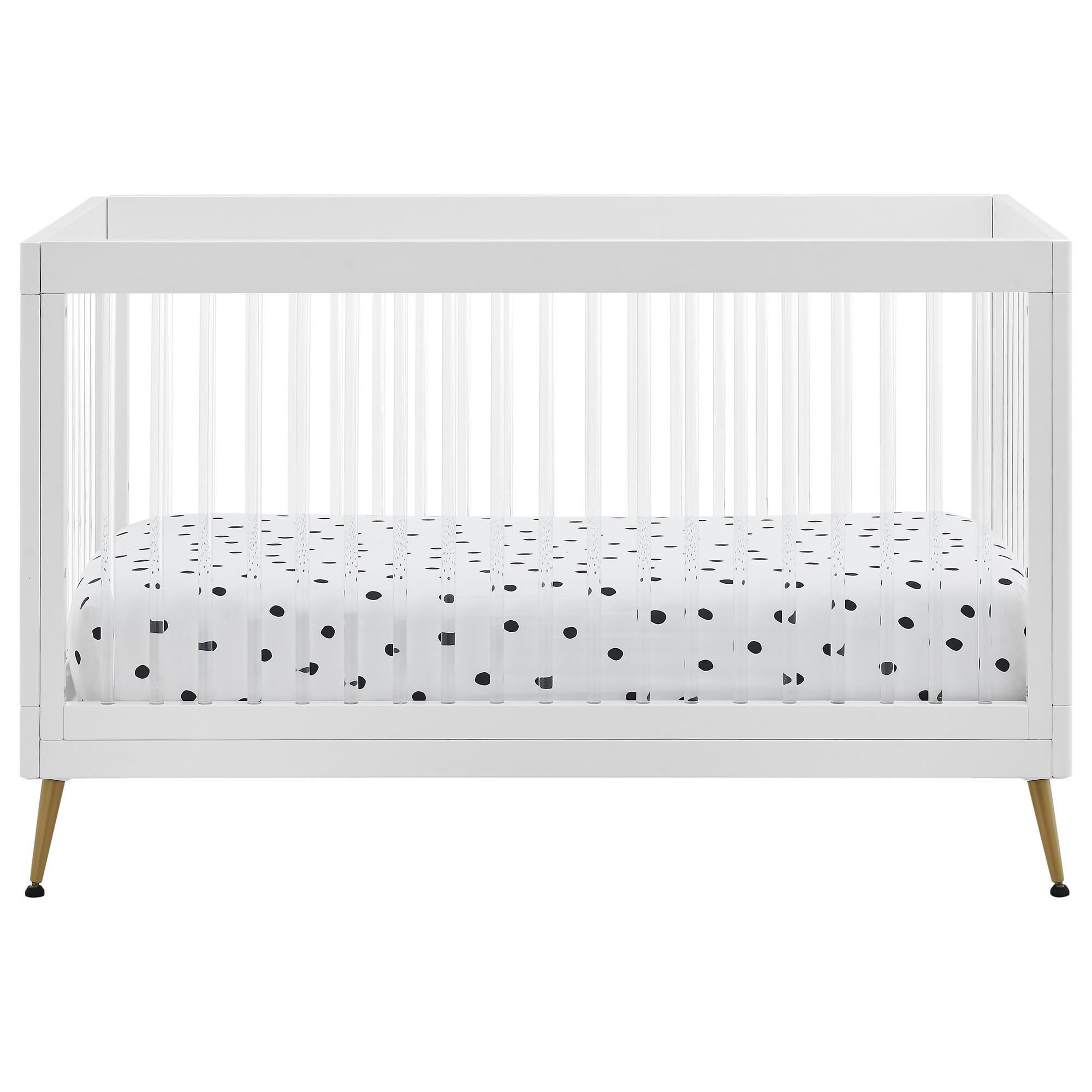 Delta Sloane 4 In 1 Acrylic Convertible Crib in Bianca White and