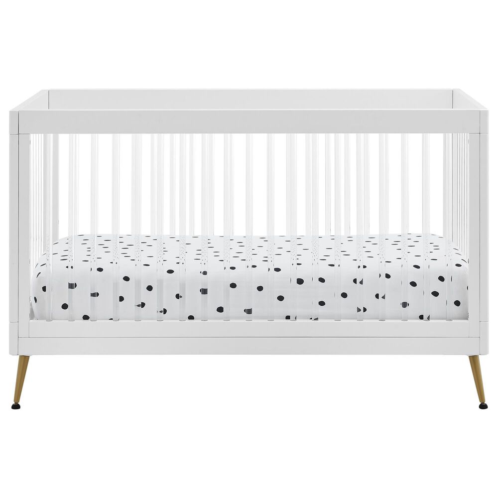 Delta Sloane 4-In-1 Acrylic Convertible Crib in Bianca White and Melted Bronze, , large