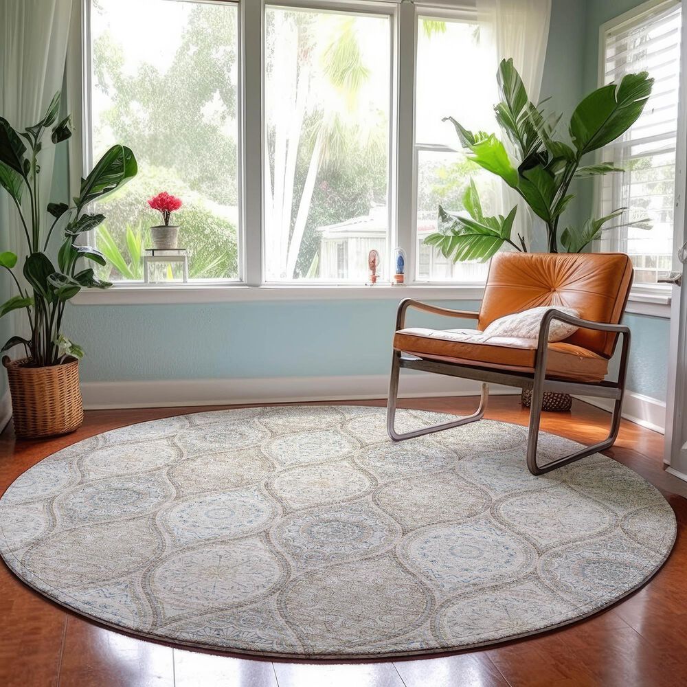 Dalyn Rug Company Neo NO7 8&#39; Round Linen Area Rug, , large