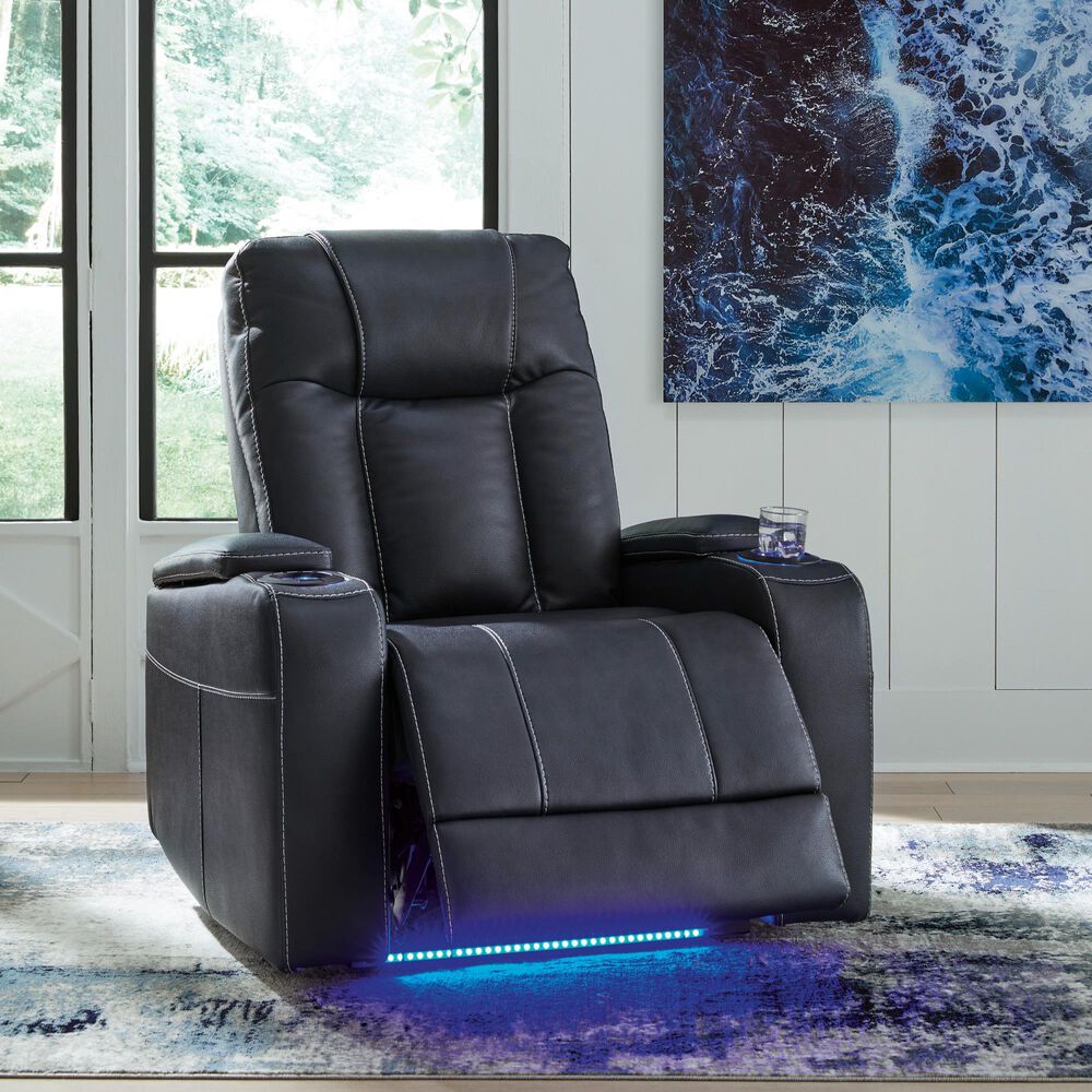 Ashley Feazada Power Recliner and Headrest in Sapphire, , large