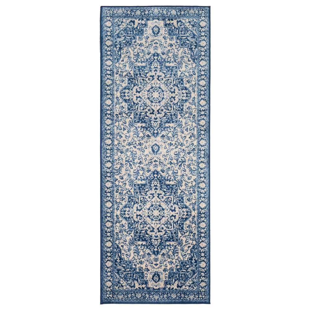 Surya Monaco MOC-2316 2'6" x 8' Bright Blue, Navy and Cream Runner, , large