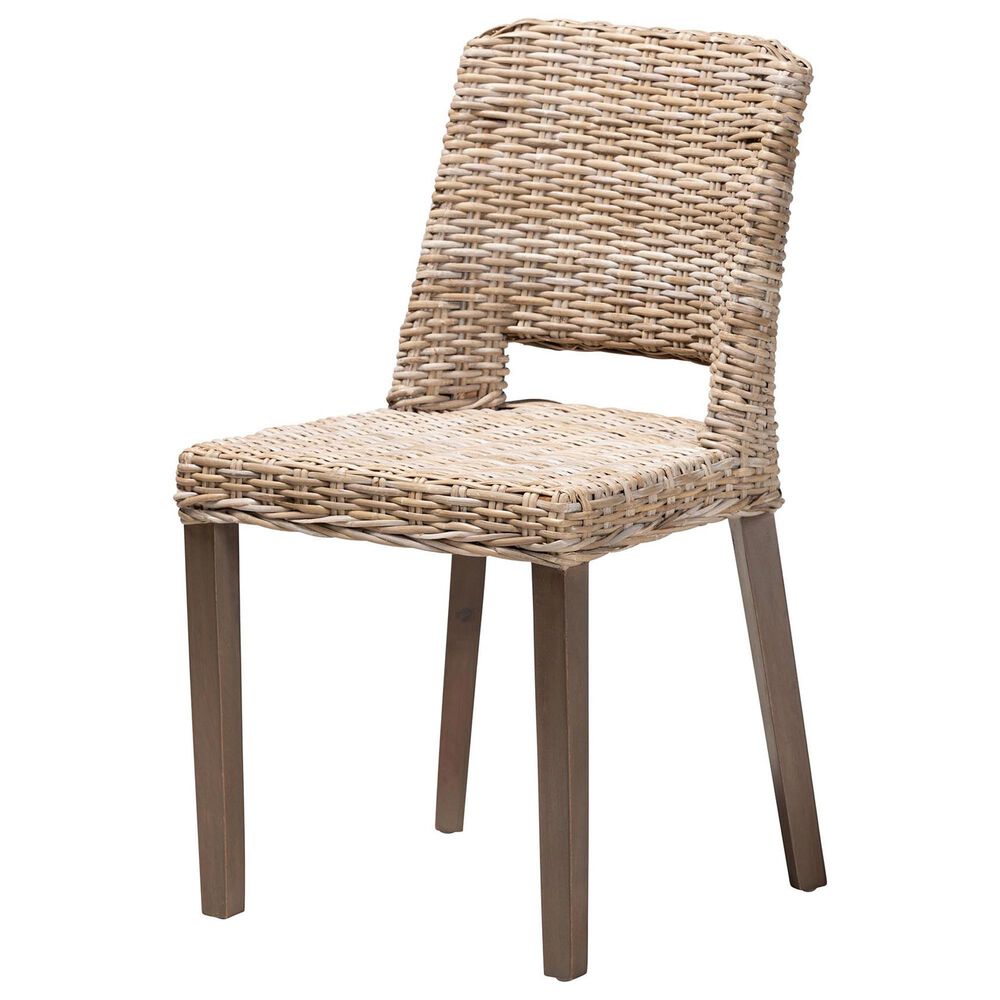 Baxton Studio Magy Side Chair in Greywashed and Brown, , large