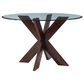 Linon Home Decor Adler X-Base Dining Table with Glass Top in Espresso and Clear - Table Only, , large