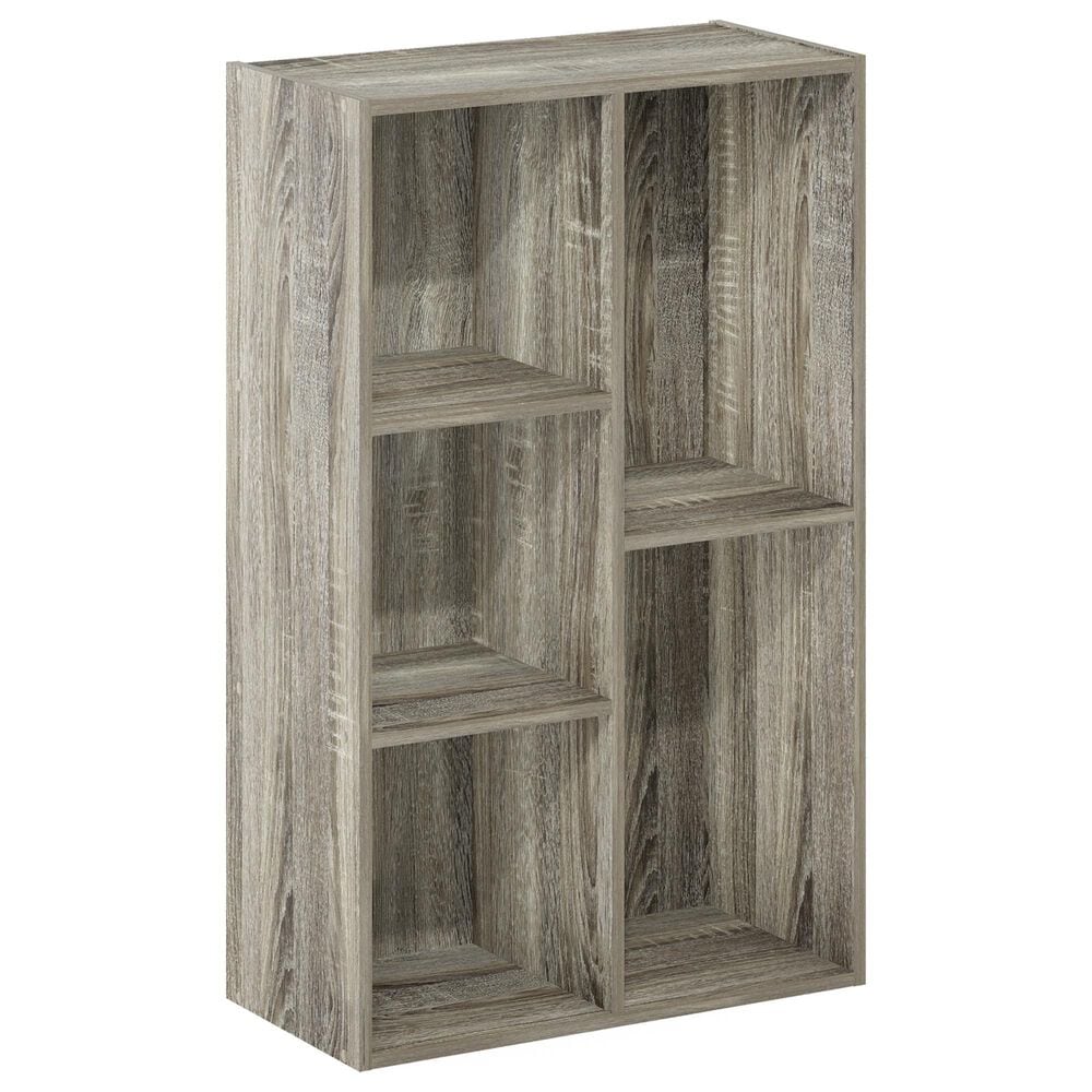 HOMLUX 5-Cube Reversible Storage Bookshelf in French Oak, , large
